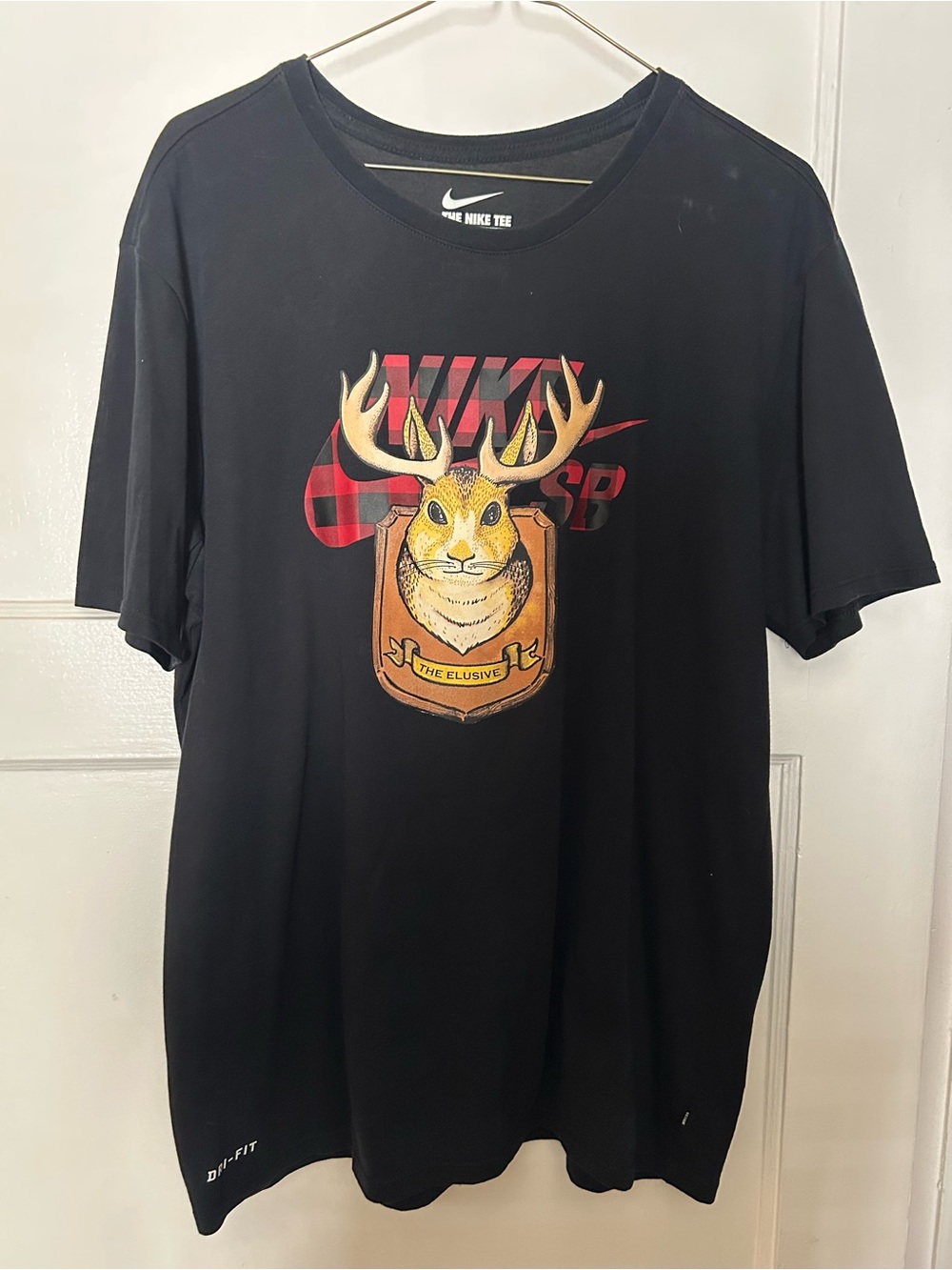 Nike Black Short-Sleeve Graphic Tee with Deer Crest
